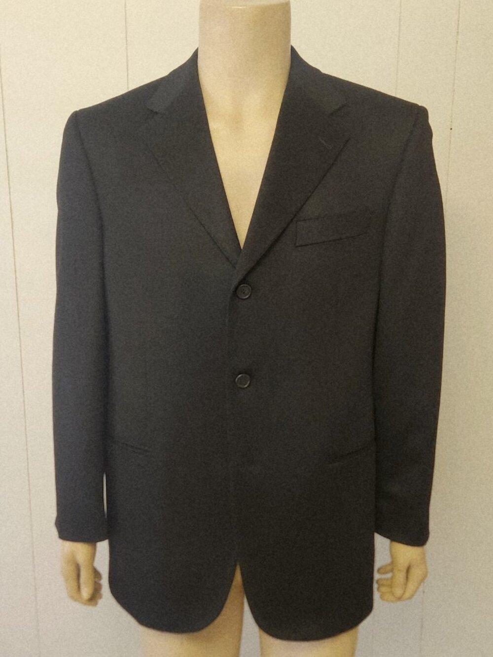 men's cashmere blazer 38R black three button Hathaway Italy